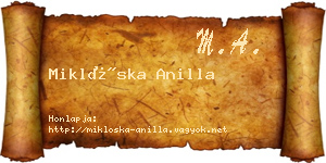 Miklóska Anilla névjegykártya